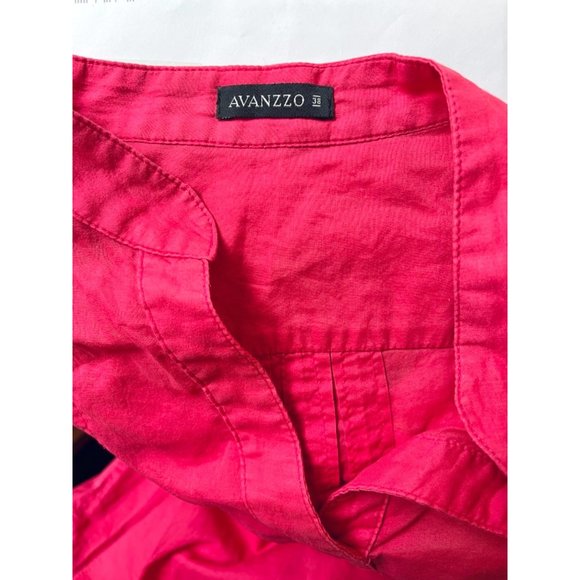 Avanzzo short Sleeve Blouse pink designer collared shirt BR 38 / US S M Size Top - Picture 5 of 13